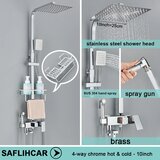 SAFLIHCAR Kovinski tuš pipa set, sodoben stil, termostatska tehnologija, krom 4-1, (5000141695) | Shoptok.si