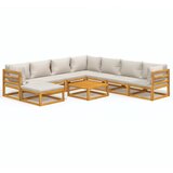 Maison Chic Seti vrtnega pohištva - Vrtna garnitura - Vrtni pohištvo set 9-delna svetlo sive blazine trden les, (21807099) | Shoptok.si