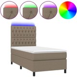  Krevet box spring s madracem LED smeđesivi 80 x 200 cm tkanina | shoptok.hr