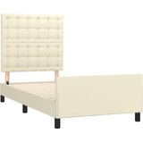  Okvir za krevet s uzglavljem krem 90x200 cm od umjetne kože | shoptok.hr