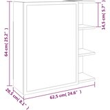  Kupaonski ormarić s ogledalom boja hrasta 62,5x20,5x64 cm drvo | shoptok.hr