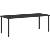 vidaXL 9-dijelni set za objedovanje u vrtu s jastučićima Sivi Poli Ratan, Vrtni stol Crni 200x80x73 cm Staklo otporno na udarce | shoptok.hr