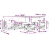  Set vanjskih sofa 7 kom. Bijela i bež Poliester 59 x 59 x 37 cm | shoptok.hr