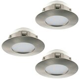 Eglo LED vgradna svetilka Eglo Pineda (3 x 6 W, toplo bela, premer: 7,8 cm, mat nikelj, 3 kos) | Shoptok.si