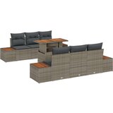  7-delni vrtni jedilni set z blazinami Siva Poli ratan Akacija, (22091678) | Shoptok.si