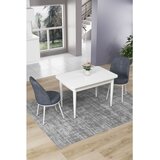 Hanah home trpezarijski set Nil, sto i 2 stolice, bela ploča, dimno siva tkanina Babyface | Eponuda.com