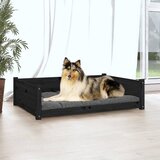 vidaXL Pasja postelja črna 95,5x65,5x28 cm trdna borovina | Shoptok.si