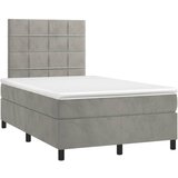 vidaXL Box spring postelja z vzmetnico svetlo siva 120x190 cm žamet, (21127996) | Shoptok.si