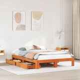 vidaXL Posteljni okvir brez vzmetnice voščeno rjav 140x190 cm borovina Cene