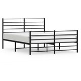  Metalni okvir kreveta uzglavlje i podnožje crni 150x200 cm | shoptok.hr
