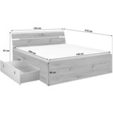MID.YOU postelja s predalom 140 cm x 200 cm , antracit, bela | Shoptok.si