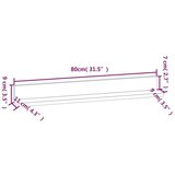 vidaXL Stenske police 2 kosa bela 80x11x9 cm trdna borovina | Shoptok.si