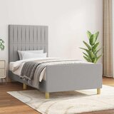  Okvir za krevet bez madraca svjetlosivi 80x200 cm od tkanine | shoptok.hr