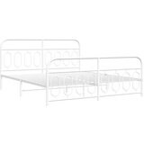 vidaXL metalni okvir kreveta uzglavlje i podnožje bijeli 193x203 cm | shoptok.hr