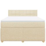  Krevet s oprugama i madracem krem 140 x 190 cm od tkanine | shoptok.hr