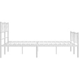 vidaXL Metalni okvir kreveta uzglavlje i podnožje bijeli 135 x 190 cm | shoptok.hr