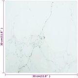 Stolna ploča bijela 30x30 cm 6 mm staklena s mramornim uzorkom | Eponuda.com