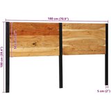 vidaXL Naglavna deska 180 cm trden akacijev les in železo | Shoptok.si