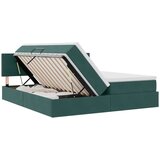  Postelja s shranjevanjem z vzmetnico Temno zelena 100 x 200 cm, (5000099437) | Shoptok.si