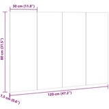  Uzglavlje kreveta staro drvo 120x1,5x80 cm konstruirano drvo | shoptok.hr