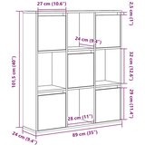  Regal za knjige boja hrasta 89x24x101,5cm od konstruiranog drva | Shoptok.si