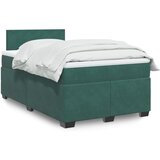 vidaXL Box spring postelja z vzmetnico temno zelen 120x190 cm žamet Cene