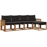 vidaXL Zunanja garnitura za sedenje z blazino 5 pcs Naravna in črna, (5000279567) | Shoptok.si