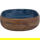 Nadgradni Nadpultni umivalnik rjav in moder ovalen 59x40x14 cm | Shoptok.si