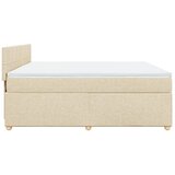  Krevet s oprugama i madracem krem 200 x 200 cm od tkanine | shoptok.hr