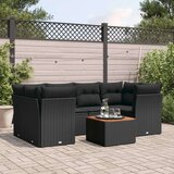  7-dijelni set vrtnih sofa od poliratana s jastucima crni Cijene
