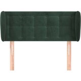 Vzglavje z ušesi temno zeleno 83x23x78/88 cm žamet | Shoptok.si