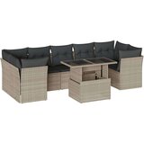 vidaXL Vrtna sedežna garnitura 8-delna z blazinami sv. siv poli ratan | Shoptok.si