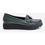 Zazoo Leather Moccasins On Platform With Decoration Dark Green 10141 | Shoptok.si