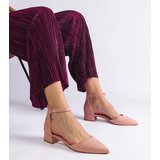 Gemre Light pink low block heel pumps Elison | Shoptok.si
