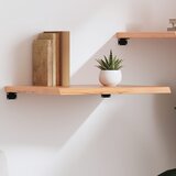 Maison Chic Stenska polica - Viseča Polica svetlo rjava 60x60x(2-6) cm trdna hrastovina, (21784761) | Shoptok.si
