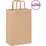 vidaXL Papirnate vrečke 250 kosov z ročaji rjave barve 21x11x31 cm Cene