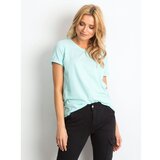 Fashion Hunters Basic mint cotton t-shirt for women Cene