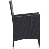 Poli 9-dijelni vrtni blagovaonski set od poliratana s jastucima crni | shoptok.hr