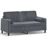 Maison Chic kavč - Sofa - Kanape dvosed z okrasnimi blazinami temno siv 140 cm žamet, (21727595) Cene
