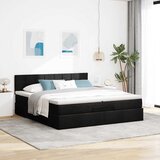  Otomanski krevet s madracem crni 200x200 cm od tkanine | Eponuda.com