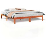  Posteljni okvir brez vzmetnice voščeno rjav 160x200 cm borovina, (22011677) | Shoptok.si