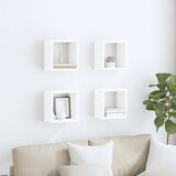  Kockaste zidne police 4 kom bijele 26 x 15 x 26 cm | Eponuda.com