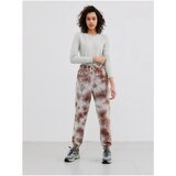 Pieces Creamy Brown Patterned Sweatpants Chilli - Women | shoptok.hr