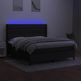  box spring s madracem LED crni 160x200 cm od tkanine | shoptok.hr