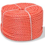 vidaXL Zvita vrv polipropilen 12 mm 500 m oranžna | Shoptok.si
