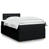  Krevet s oprugama i madracem crni 120 x 200cm od tkanine | shoptok.hr