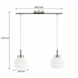 Brilagi LED luster na sajli RETRO GLASS 2xE27/60W/230V mat hrom/bela | Eponuda.com