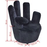 V Stolica u obliku ruke baršunasta crna | shoptok.hr
