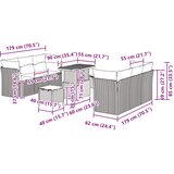  Sjedeća garnitura za vrt 9 kom. Crna poliratan 90 x 55 x 71 cm | shoptok.hr