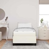vidaXL Konstrukcija postelje z vzmetnico krema 90 x 190 cm blago, (5000123851) | Shoptok.si